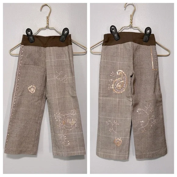 Lili Gaufrette Little Girls Embellished Wide Leg Pants - Picture 1 of 12